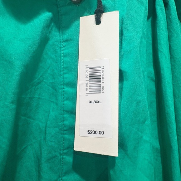 NWT Banana Republic Emerald Green Cotton Poplin Midi Shirt Dress Size XL XXL - Picture 6 of 10